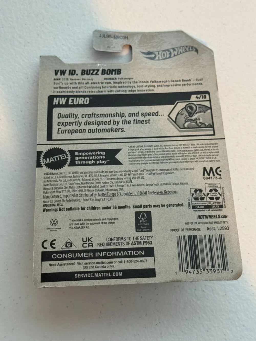 Hot Wheels 2026 VW ID. Buzz Bomb HW Euro 4/10 86/250